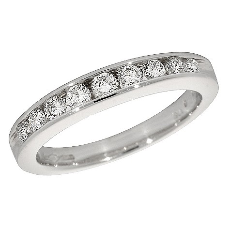 Platinum half carat half-eternity ring