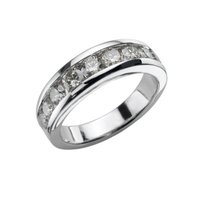 Platinum one carat diamond half-eternity ring - Product number 3486419
