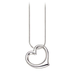 9ct White Gold Swinging Heart Pendant