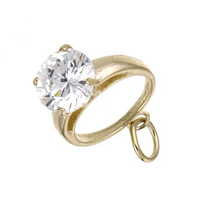 9ct Yellow Gold Cubic Zirconia Ring Charm - Product number 3515095