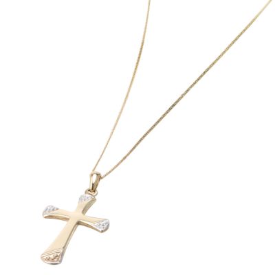 9ct gold Polished Cross Pendant