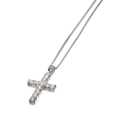 Sterling Silver Cubic Zirconia Cross Pendant - Product number 3520293