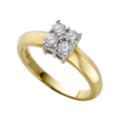 18ct gold half carat princess cut diamond ring - Product number 3522385