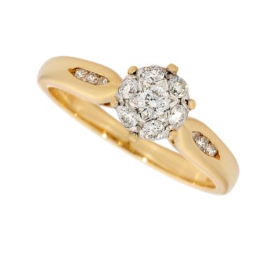 18ct gold third carat diamond cluster ring