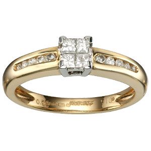 18ct Gold 1/4 Carat Princessa Diamond Ring