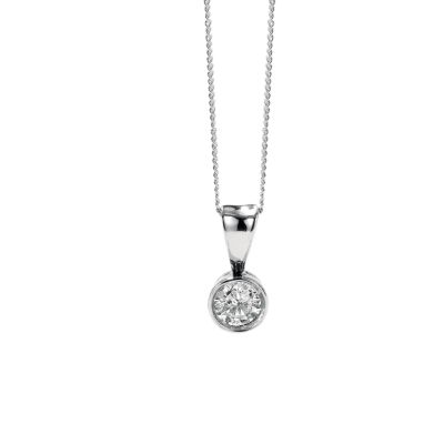 9ct white gold quarter carat diamond pendant - Product number 3532747