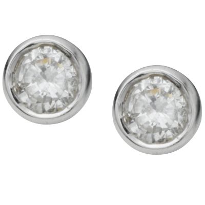 9ct white gold third carat diamond solitaire earrings - Product number 3533662