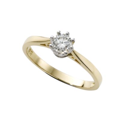 18ct gold third carat diamond solitaire ring - Product number 3534766