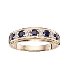 9ct Gold Sapphire & Diamond Eternity Ring