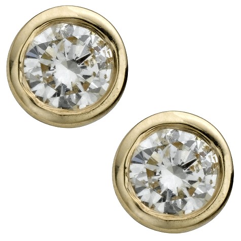 9ct gold half carat diamond earrings