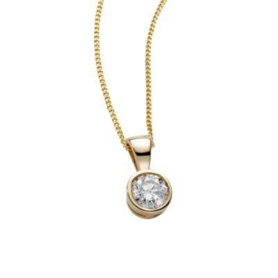 9ct gold half carat diamond pendant - Product number 3536262