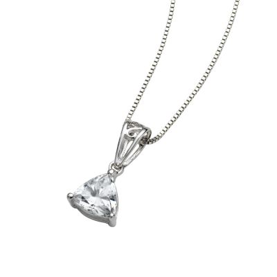9ct white gold trilliant cubic zirconia pendant - Product number 3537587