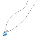 9ct white gold blue topaz heart pendant