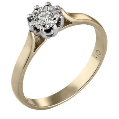 9ct Gold 1/10 Carat Diamond Ring - Product number 3538516