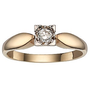 9ct gold 0.12 Carat Diamond Solitaire Rng