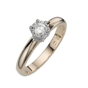 9ct gold 1/5 Carat Diamond Solitaire Ring