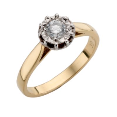 18ct Gold Diamond Solitaire Ring - Product number 3538737