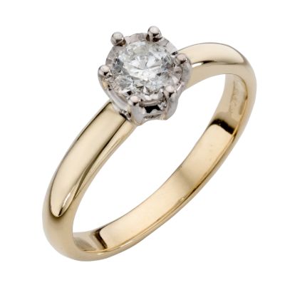 18ct Yellow Gold 40 Point Diamond Solitaire Ring - Product number 3538818