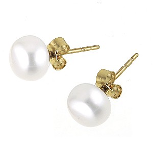 9ct gold cultured freshwater pearl 8mm stud