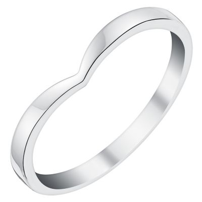 White gold shaped wedding ring