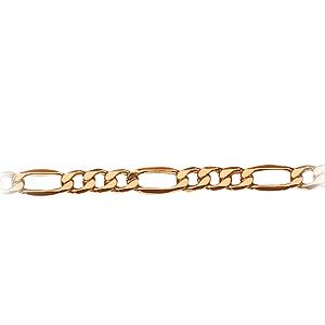 9ct Gold 7.25` Figaro Bracelet