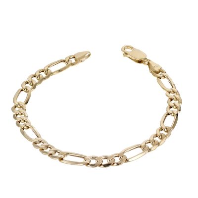 H Samuel 9ct Yellow Gold 7.25` Figaro Bracelet