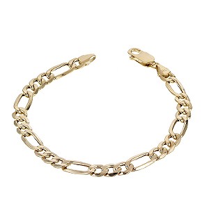 9ct Yellow Gold 7.25` Figaro Bracelet