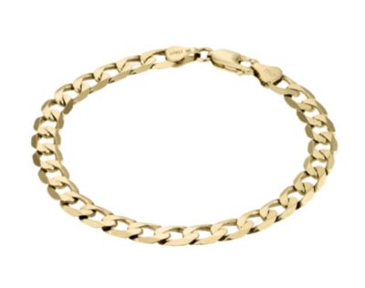 Mens 9ct Gold Curb Bracelet