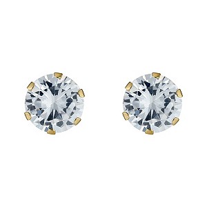 9ct gold Cubic Zirconia Round Claw Set Stud Earrings