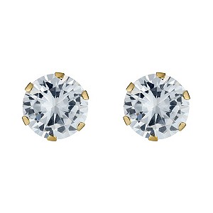 9ct Gold Cubic Zirconia Round Claw Set Stud