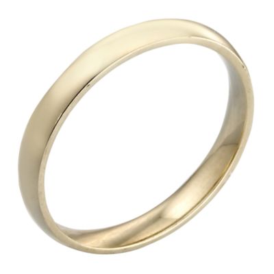 H Samuel 9ct Gold 3mm Wedding Ring