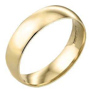 9ct gold Menand#39;s 6mm Wedding Ring
