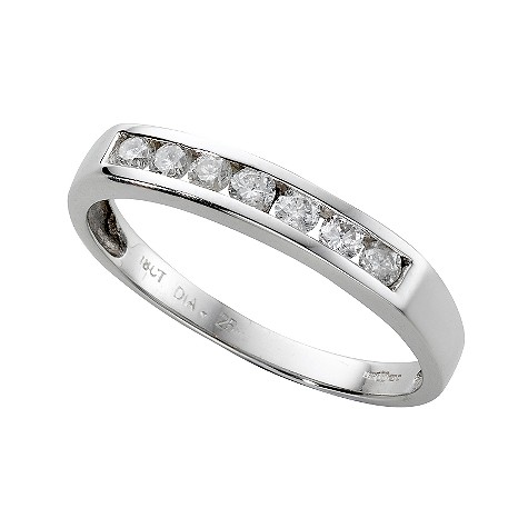 18ct white gold quarter carat diamond half-eternity ring
