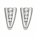 9ct White Gold Cubic Zirconia Channel Set Earrings