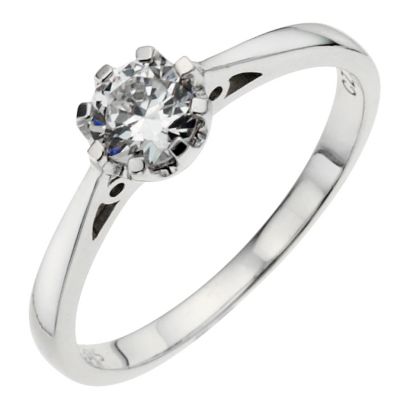 9ct White Gold Cubic Zirconia Ring - Product number 3678229
