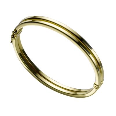 9ct gold double bar bangle