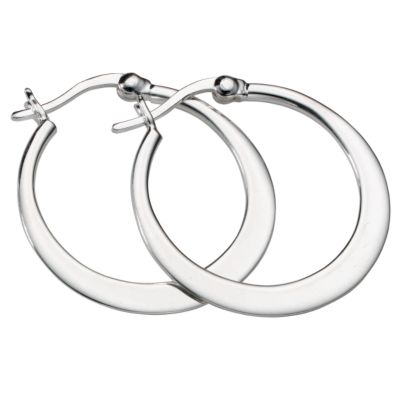 H Samuel Sterling Silver Tapered Hoop Earrings