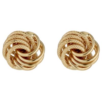 9ct gold Small Twisted Knot Earrings