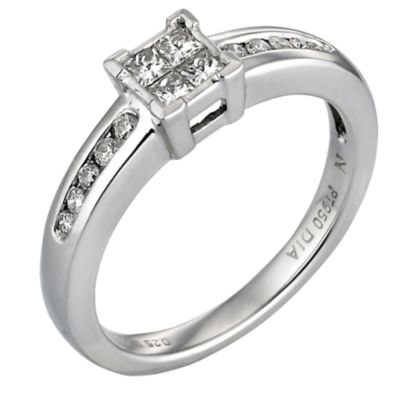 Princessa Platinum 1/4 Carat Princessa Diamond Ring