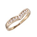 9ct Gold 1/3 Carat Diamond Wishbone Eternity Ring