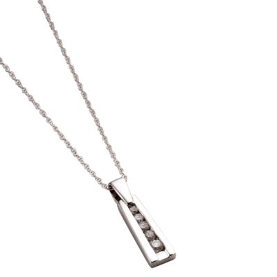 9ct White Gold Diamond Pendant