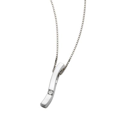 9ct white gold diamond pendant
