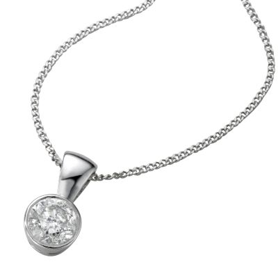 9ct white gold third carat diamond pendant - Product number 3892328
