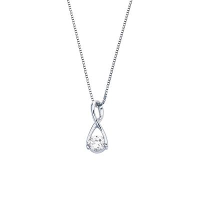 9ct white gold cubic zirconia pendant - Product number 3894452