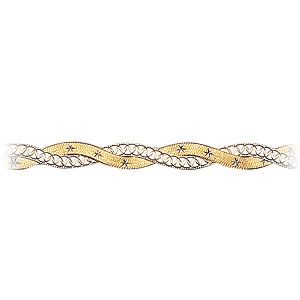 H Samuel 9ct Two-Tone Gold Herringbone Bracelet