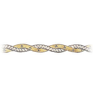 9ct Two-Tone Gold Herringbone Bracelet