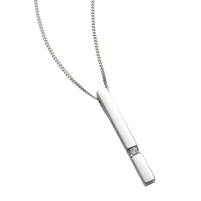 9ct white gold diamond pendant