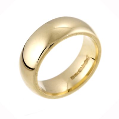 18ct Yellow Gold Super Heavy Weight Court 6mm Ring