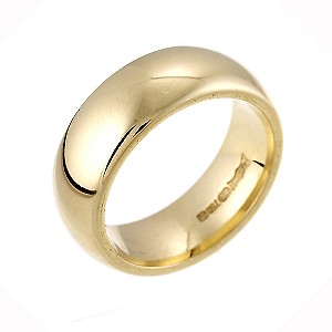 18ct Yellow Gold Super Heavy Weight Court 6mm Ring