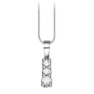 9ct White Gold 1/4 Carat Diamond Trilogy Pendant